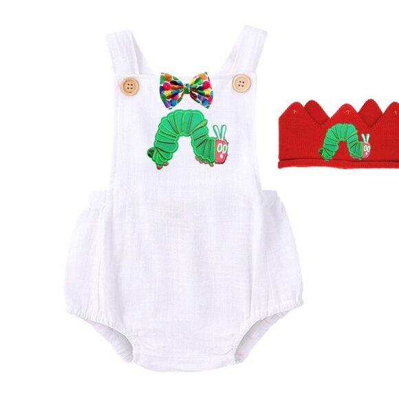 The Very Hungry Caterpillar Romper Boy Birthday Outfit Clothes Bodysuit Smash